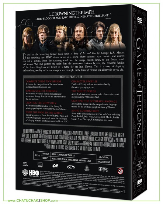 Game of Thrones: The Complete 1st Season DVD Series (5 discs)