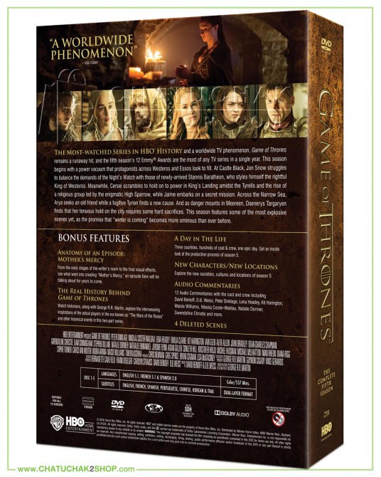 Game of Thrones: The Complete 5th Season DVD Series (5 discs)