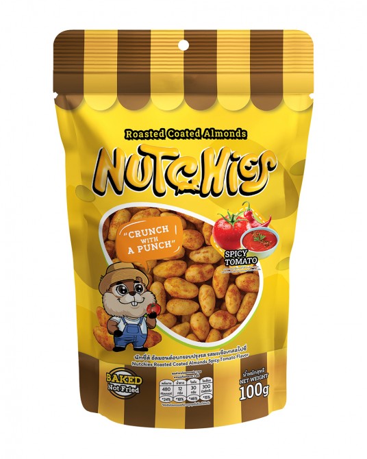 Nutchies Roasted Coated Almonds Spicy Tomato Flavor 100g