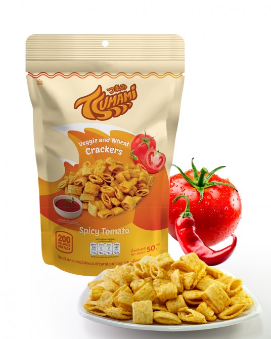 Tsumami Veggie and Rice Crackers Spicy Tomato Flavor 50g