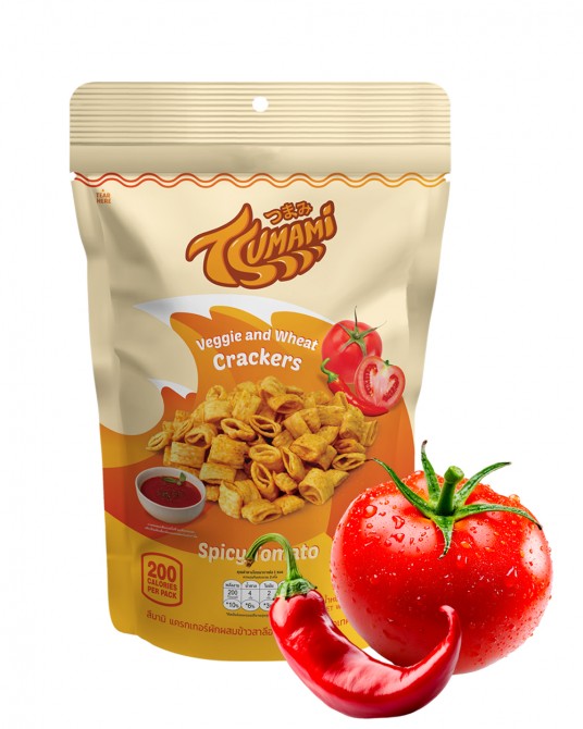 Tsumami Veggie and Rice Crackers Spicy Tomato Flavor 50g