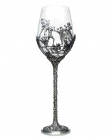 Pewter Crystal Wine Glass Thai Boxing Art